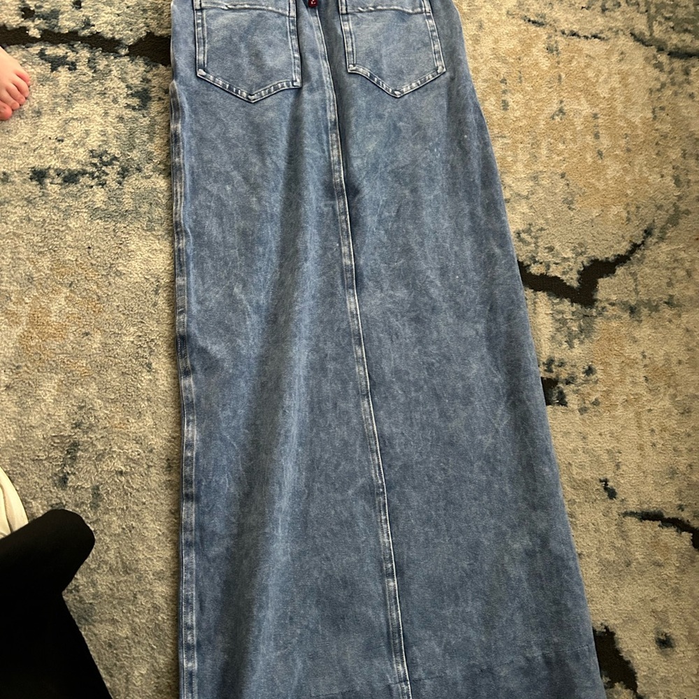 Hardtail Blue Denim straight Maxi Skirt